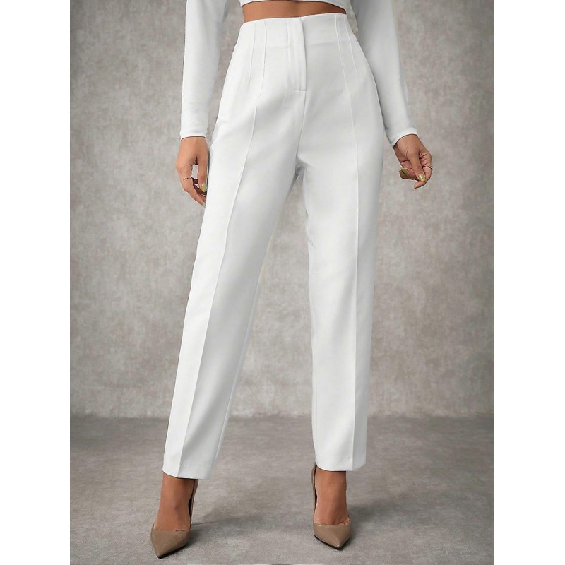 Women’s Solid Carrot Shaped Detailed Suit Pants