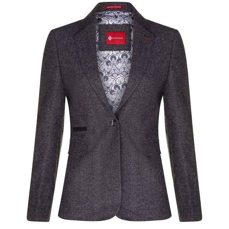 Womens 1920s  Grey Wool Classic Vintage Retro Blazer