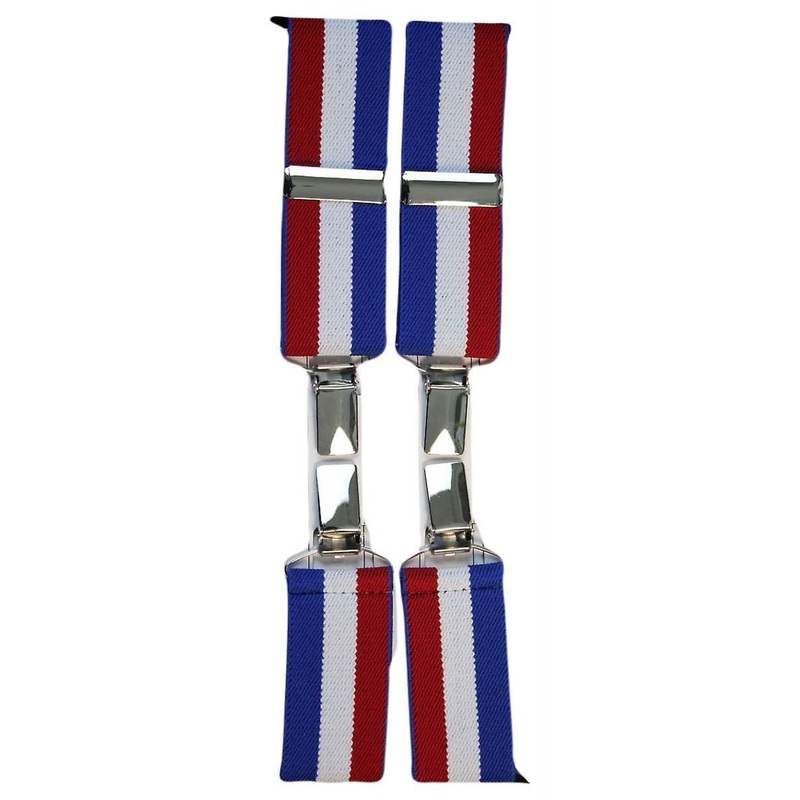 David Van Hagen Union Jack 4 Clip Trouser Braces – White/Red/Blue