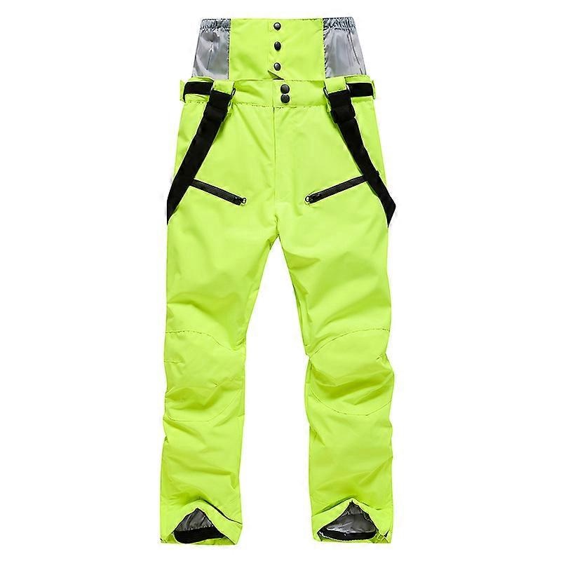 Alpine Ski Pants Men And Women Winter Warm Windproof Snowboard Pants Waterproof Breathable Ski Snow Pants – Fluorescent Green