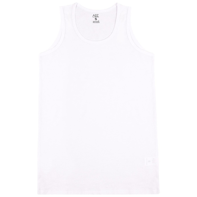 Mens 100% Combed Cotton White Sleeveless Underwear Vest