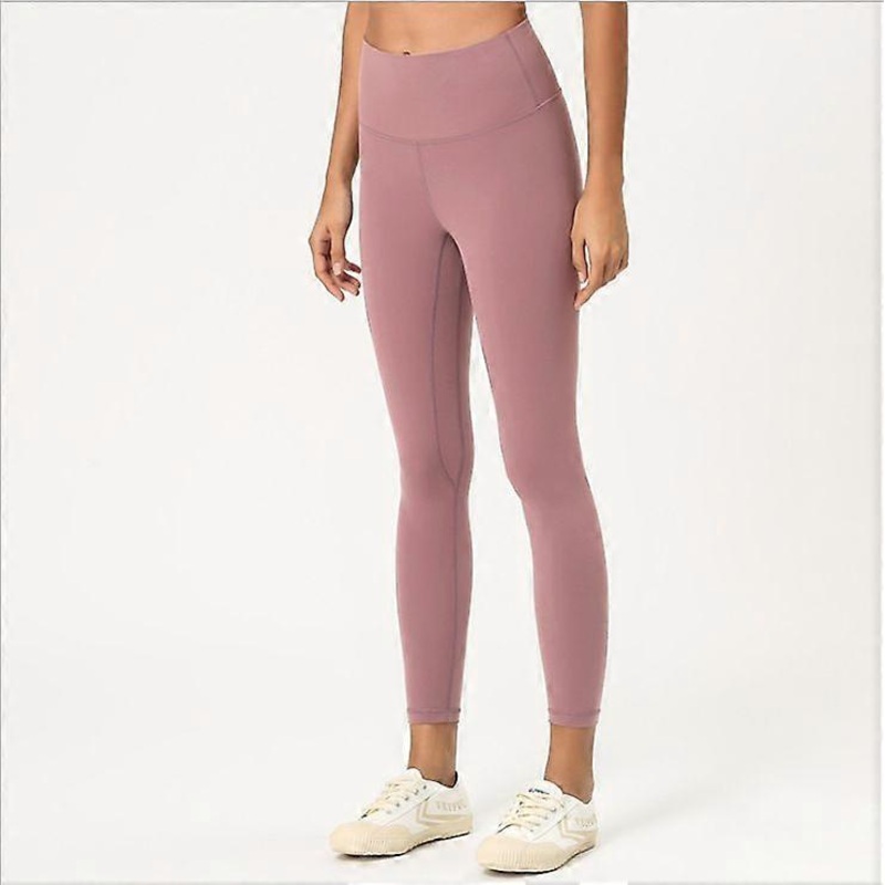 Womens Sweatpants High Waist Solid Color Hip Lifting Exercise Fitness Tight Yoga Pants Leggings Rose pink