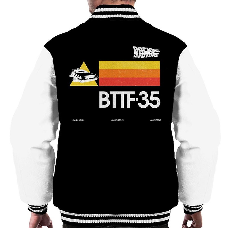 Back to the Future 35th Anniversary Stripes Men’s Varsity Jacket