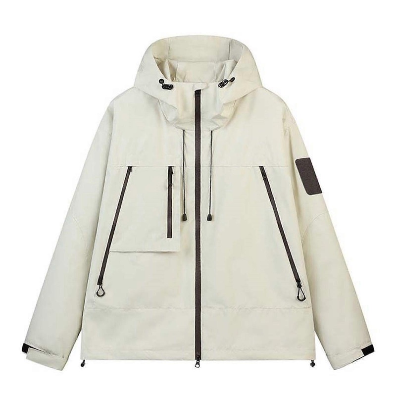 Men’s Wind Jacket 3XL A3 White, Foldable Rain Jacket, Camouflage Transition Jacket, Fleece Lined Work Vest