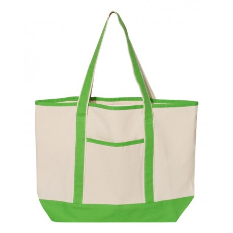 Q-Tees Q1500 34.6L Large Canvas Deluxe Tote | Q-Tees Q1500