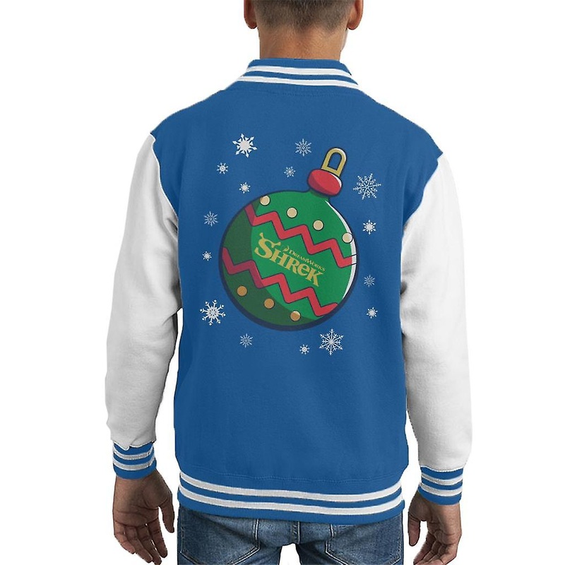 Shrek Christmas Festive Bauble Winter Snowflakes Kid’s Varsity Jacket
