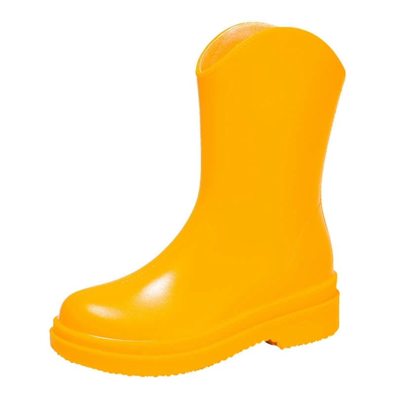 Men’s rubber boots, wide calf, removable, cottonlined, rain boots, outdoor rubber waterproof shoes, size 40 EU, yellow
