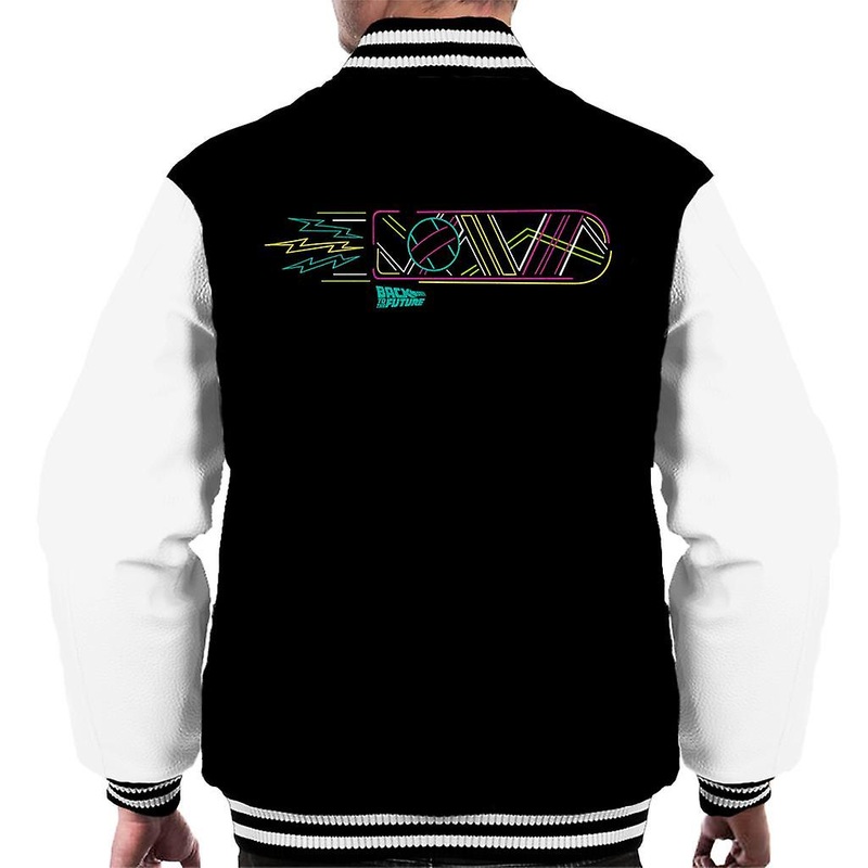 Back to the Future Neon Hoverboard Outline Men’s Varsity Jacket