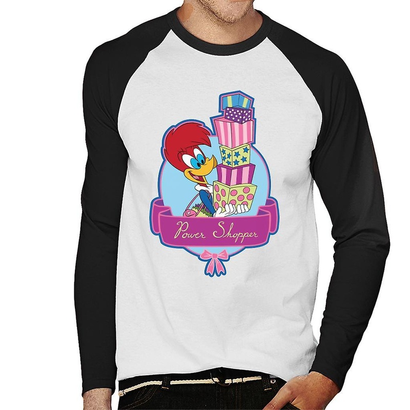 Woody Woodpecker Winnie Woodpecker Power Shopper Men’s Baseball Long Sleeved T-Shirt