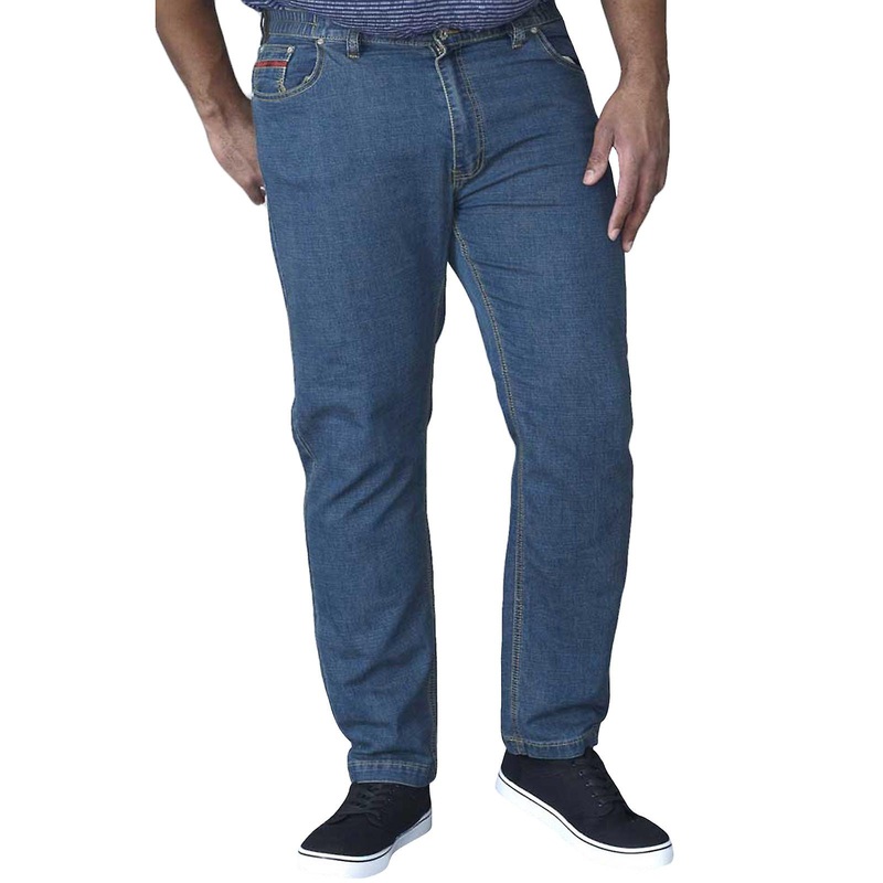 Duke D555 Mens Bailey Big Tall King Size Stretch Elasticated Waist Jeans – Blue
