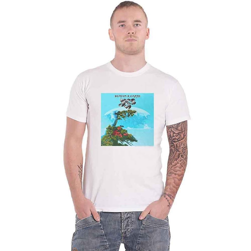 Yes T Shirt Heaven and Earth Band Logo new Official Mens White