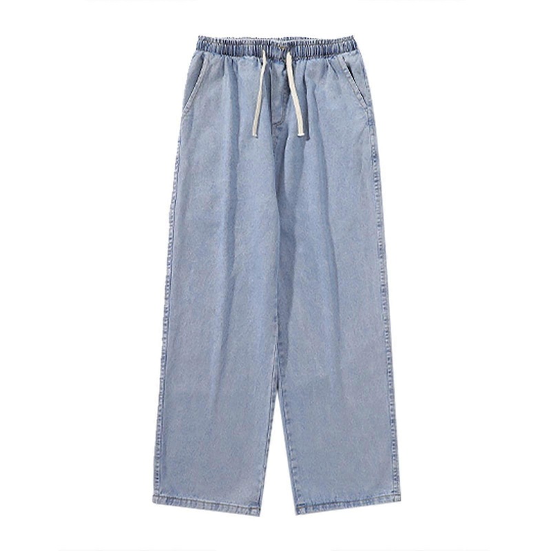 Baggy Jeans Men’s Y2K Vintage Denim Pants Loose Fit Wide Leg Casual Trousers Jogging Bottoms Light Blue XXL