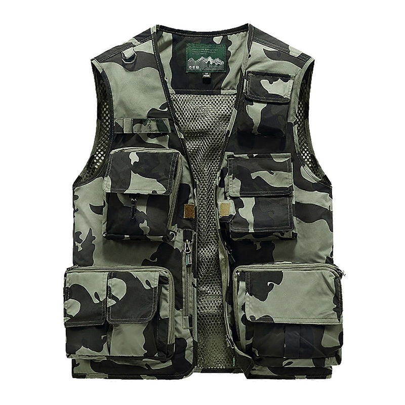 Outdoor Men’s Summer Fishing Vest Camouflage Photography Vest Lightweight