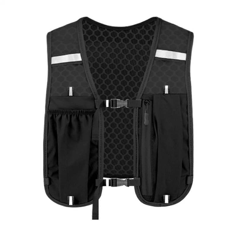 Flowing Water Vest, Trail Running Vest with Multiple Pockets  Black