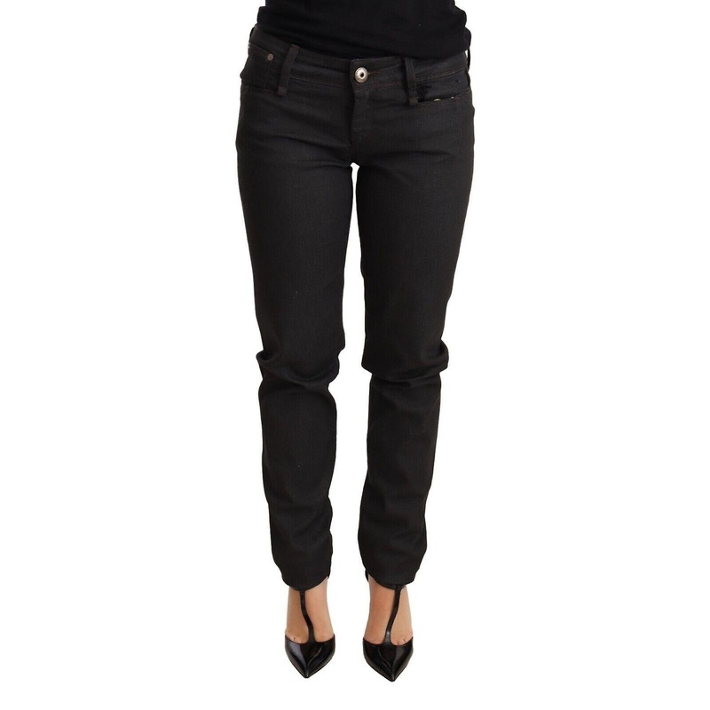 Black Low Waist Skinny Slim Trouser Cotton Jeans
