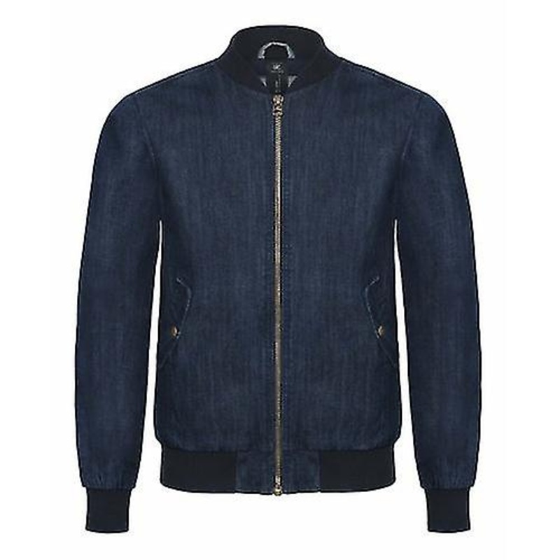 B&C Denim Mens Supremacy Denim Bomber Jacket