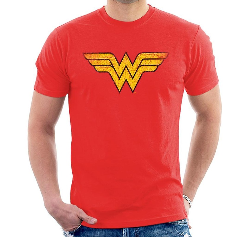 Wonder Woman Faded Yellow Logo Men’s T-Shirt