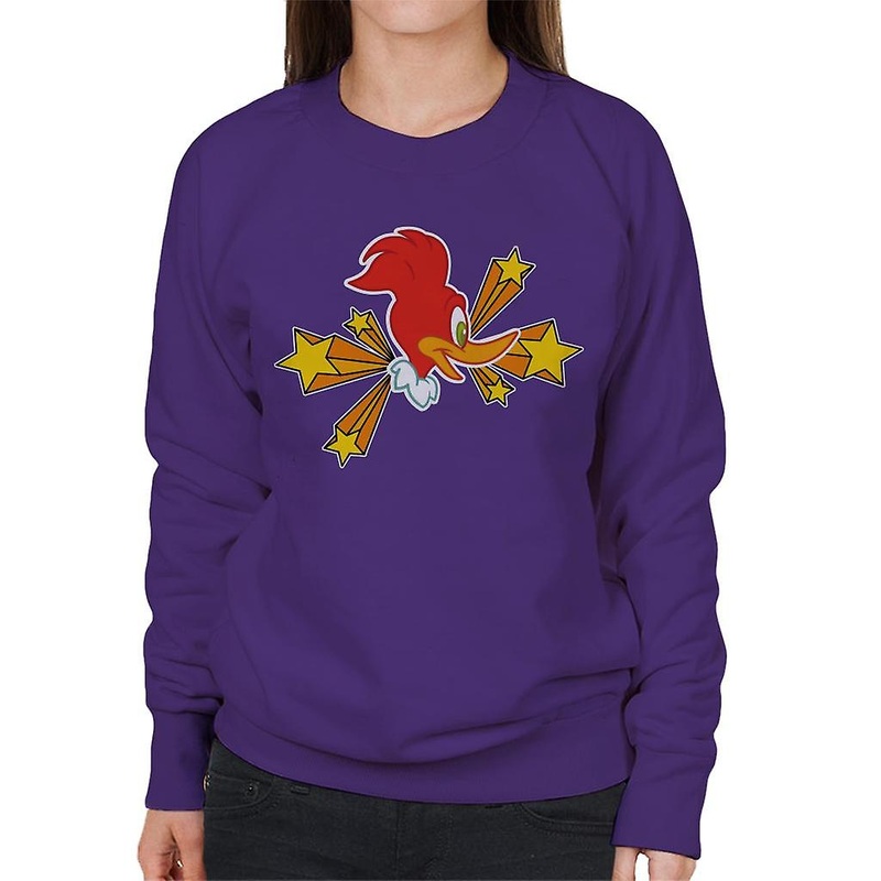 Woody Woodpecker Character Head With Stars Women’s Sweatshirt