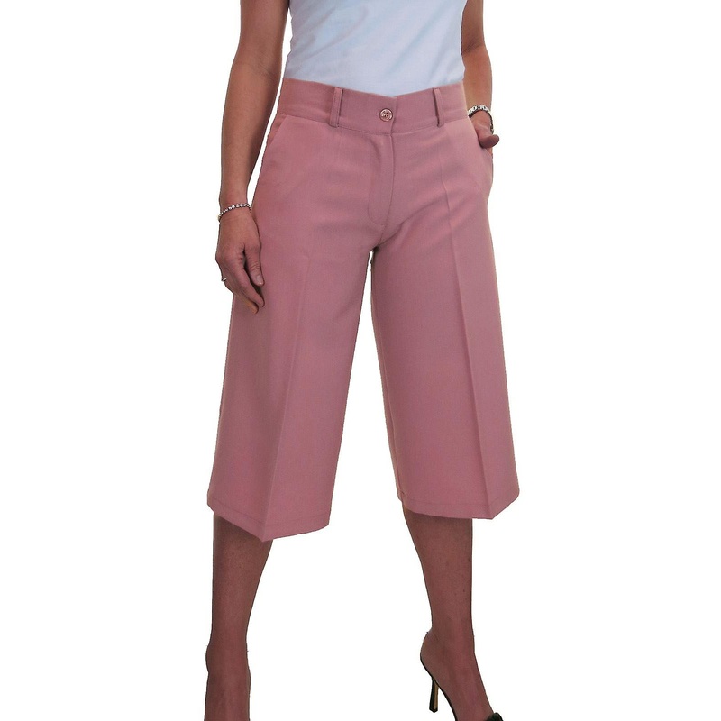 icecoolfashion Women’s Smart Wide Leg 3/4 Length Culottes Trousers