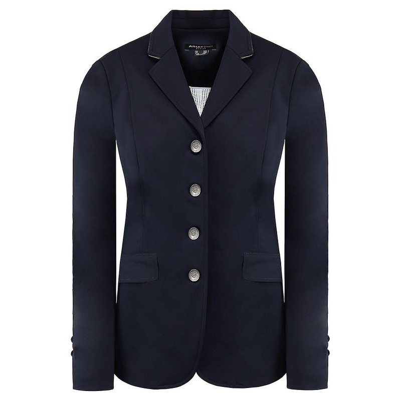 Ariat Pro Series  Stretch Long Sleeve Navy Womens Palladium Show Coat 10032144