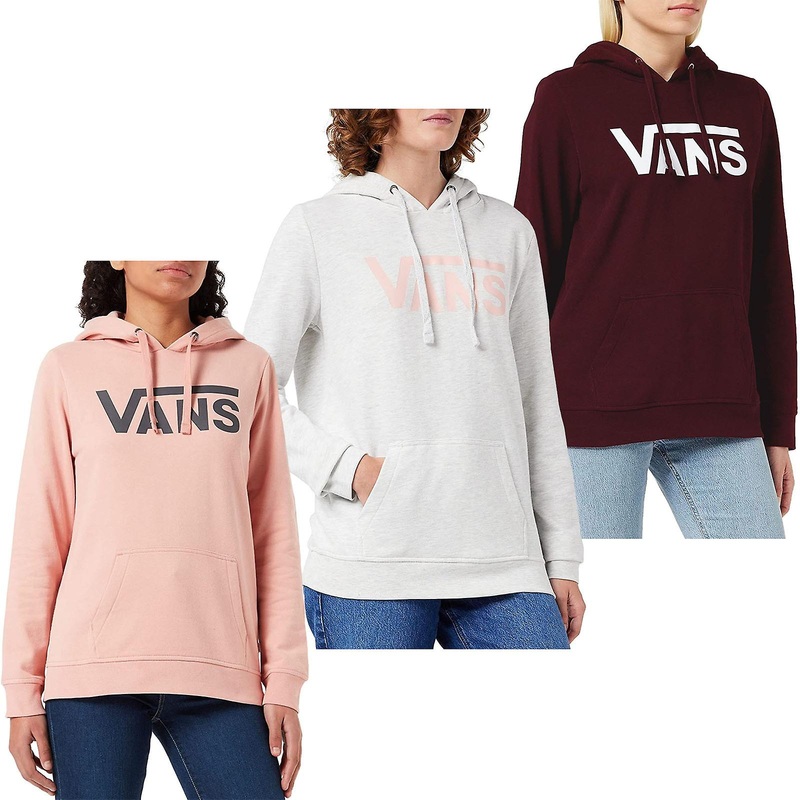 Vans Womens Drop V Large Logo Pullover Sweatshirt Jumper Hoody Hoodie