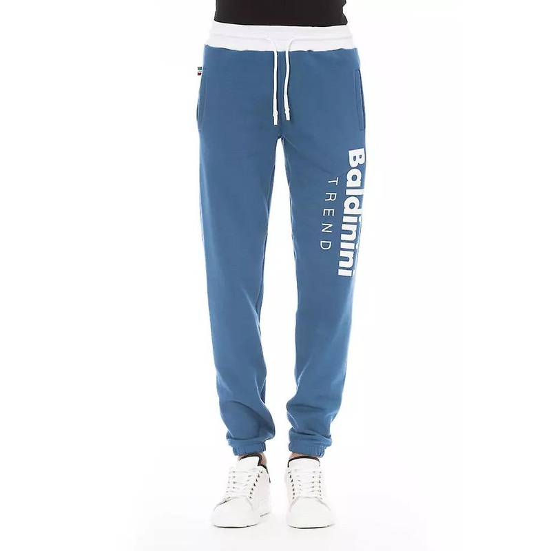 Baldinini Trend Blue Cotton Fleece Sports Pants