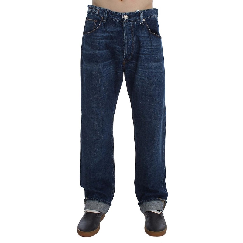 Blue Wash Cotton Baggy Loose Fit Jeans