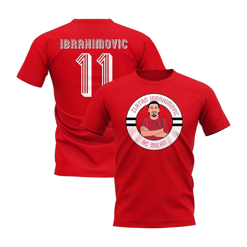 Zlatan Ibrahimovic Milan Illustration T-Shirt (Red)