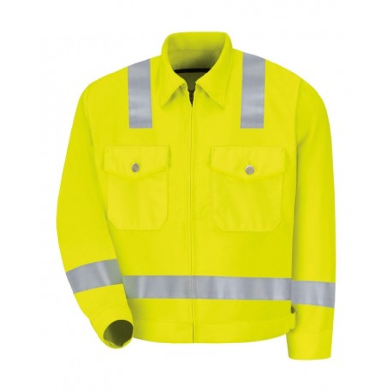 Red Kap JY32T Hi-Visibility Ike Jacket – Tall Sizes | Red Kap JY32T