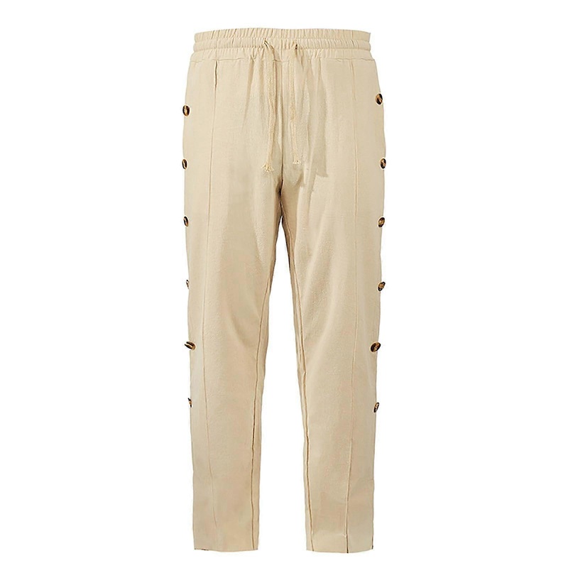 Cargohose Herren Baggy Jogginghose Groe Gren Einfarbig Baumwolle Elastische Taille Freizeit Hose A6-Khaki S