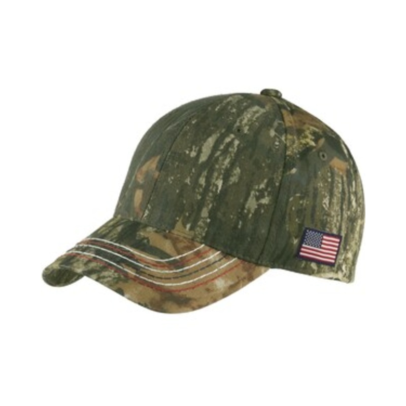 Port & Company C909 Americana Contrast Stitch Camo Hat
