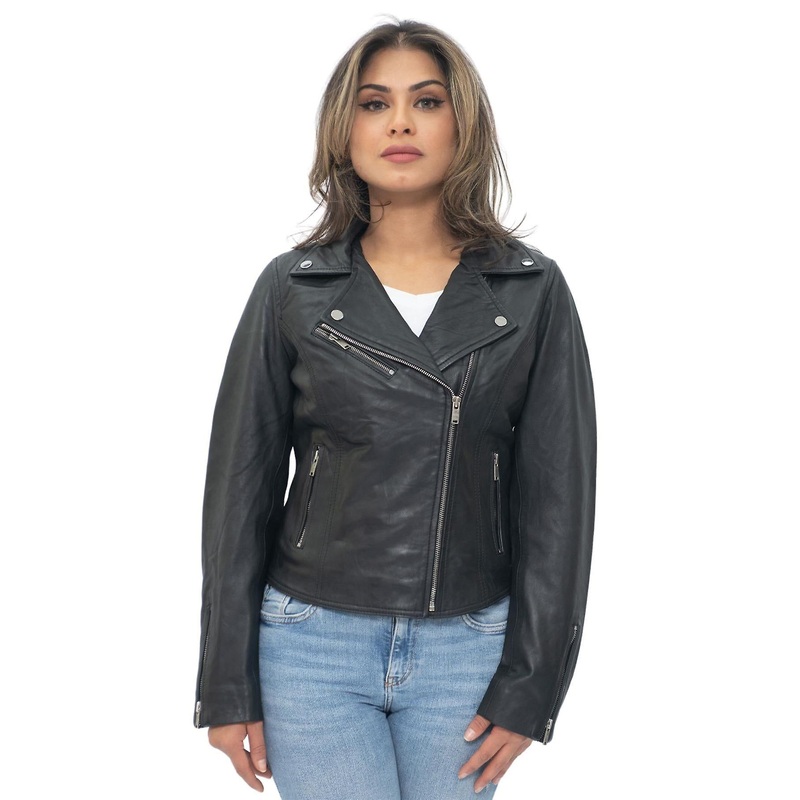 Womens Yellow Leather Classic Biker Brando Jacket