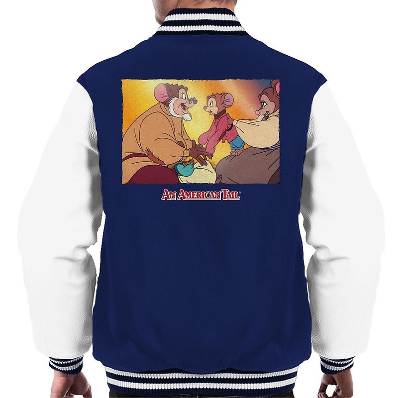 An American Tail Papa And Fievel Embrace Men’s Varsity Jacket