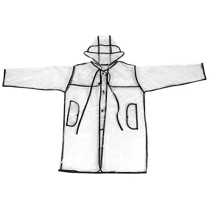 Reusable Plastic Adult Raincoat Onesie Poncho with Hood for Women Men
