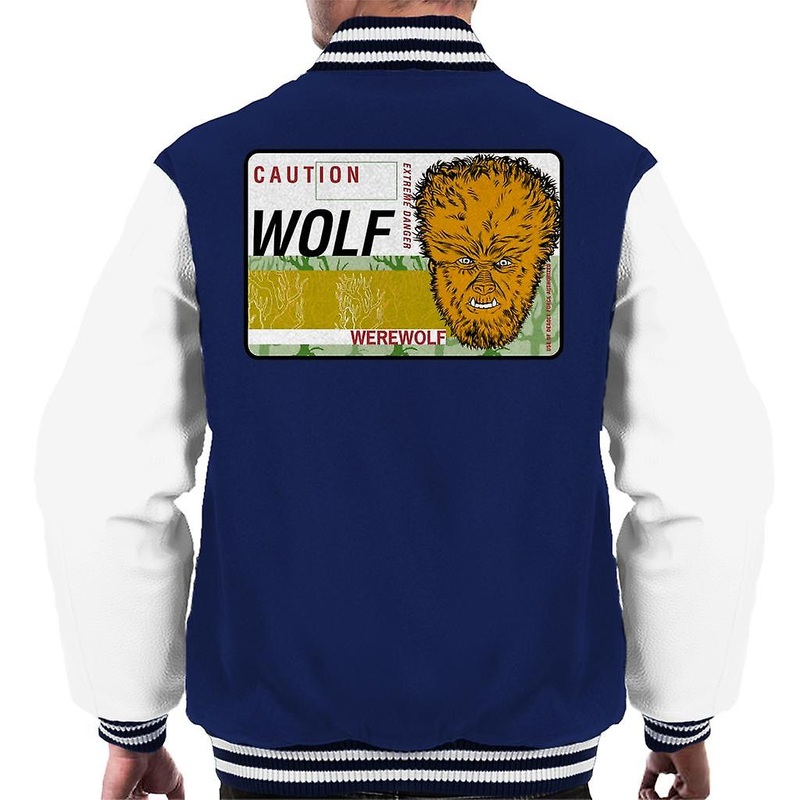 The Wolf Man Caution Extreme Danger Men’s Varsity Jacket