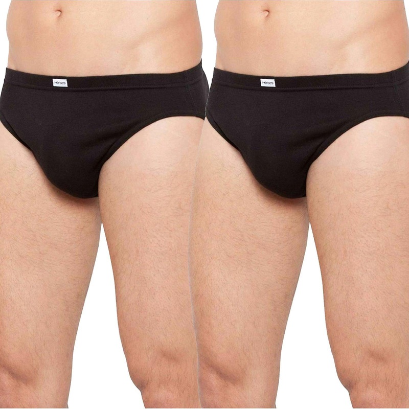 2 Pk Holeproof Cotton Rib Mens Briefs Undies Underwear Black Mzto1a