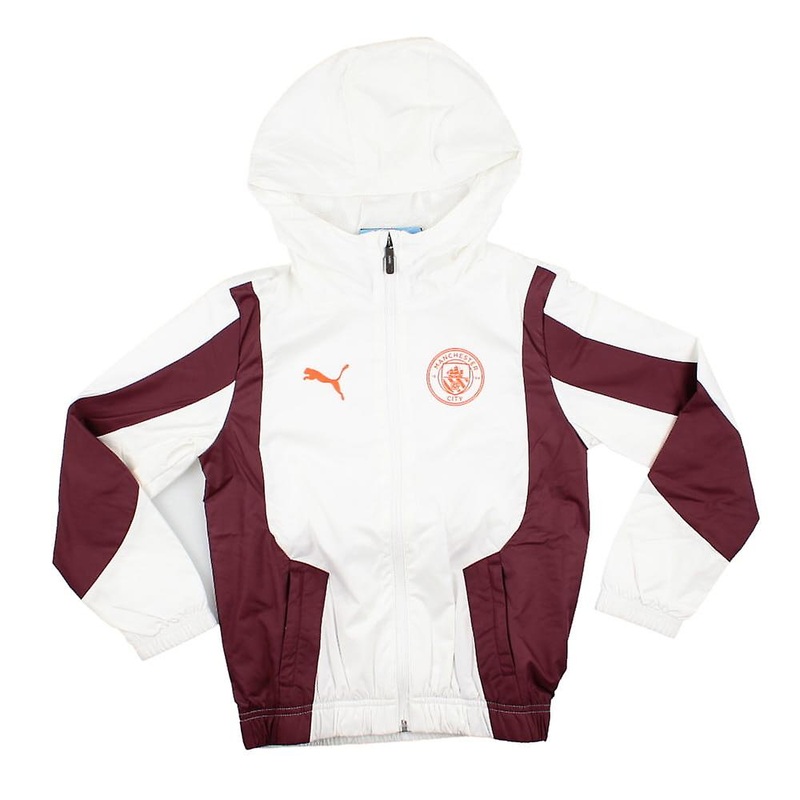 2023-2024 Man City Pre-Match Woven Anthem Jacket (White) – Kids