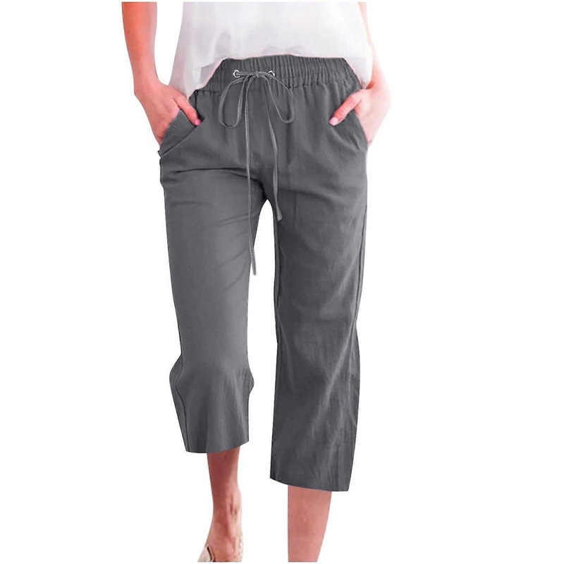 Nachthemd Damen 56 Dunkelgraue Jogginghose mit Hoher Taille und Weitem Bein, Elastische Lange Hose 5XL mit Taschen