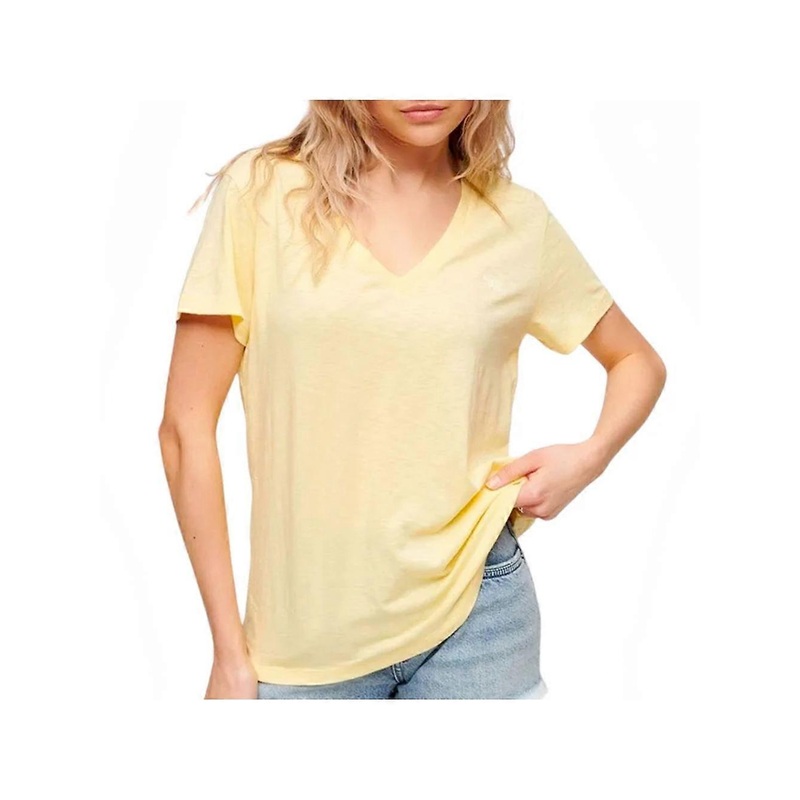 Women’s Superdry Slub Emb T Shirt Yellow