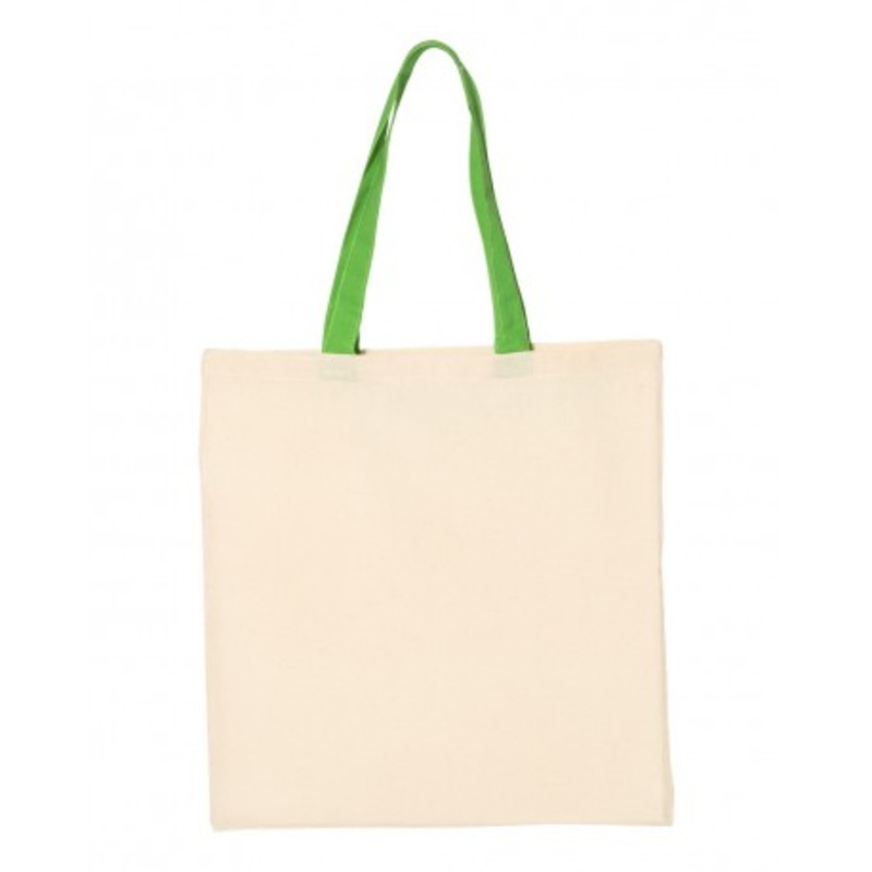 Q-Tees QTB6000 Economical Tote with Contrast-Color Handles | Q-Tees QTB6000
