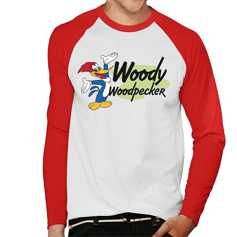 Woody Woodpecker Classic Stance Men’s Baseball Long Sleeved T-Shirt