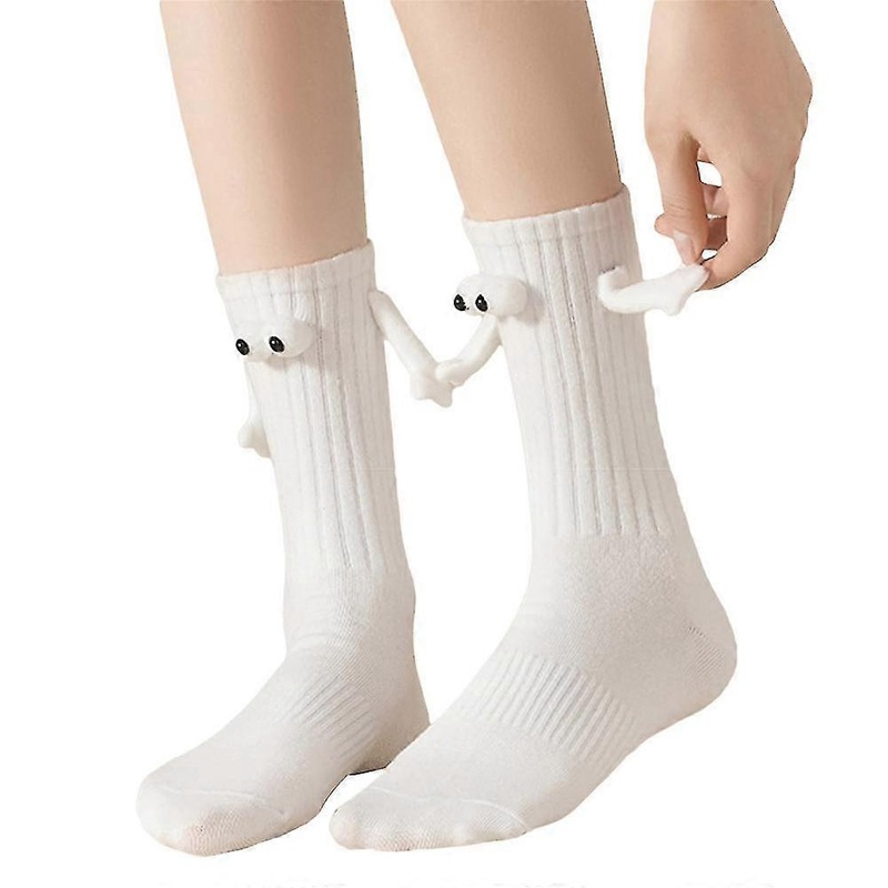 Womens Mens Unisex Funny Magnetic Suction 3d Doll Couple Socks Couple Holding Hands Socks For Couple Creative Gifts