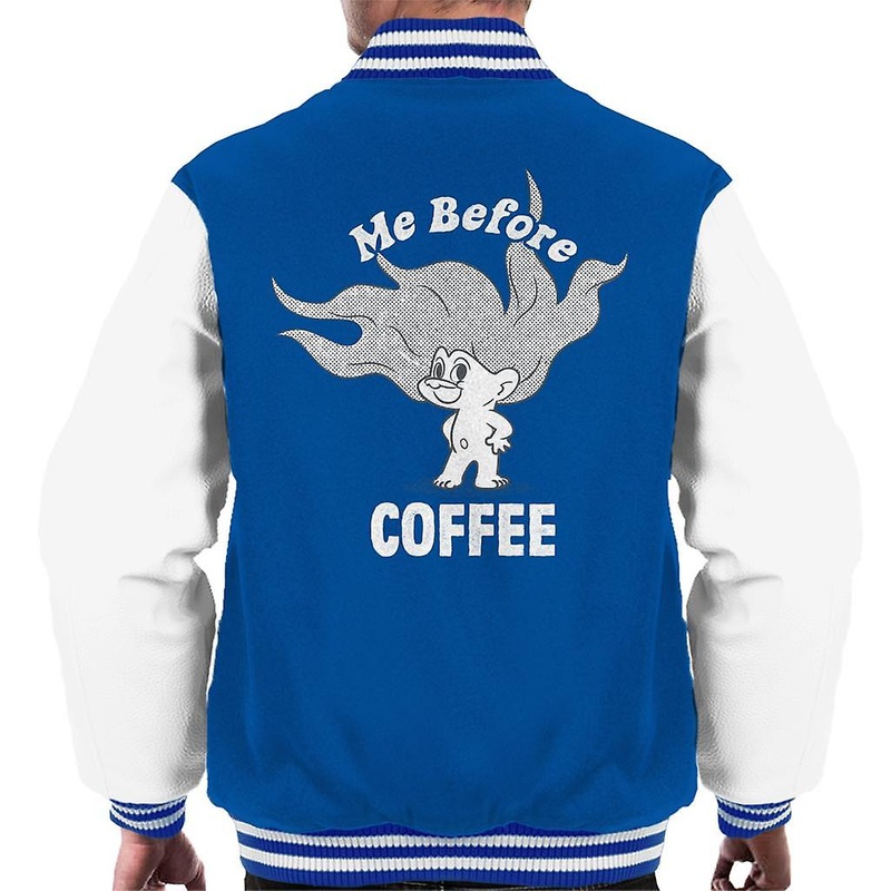 Trolls Me Before Coffee Men’s Varsity Jacket