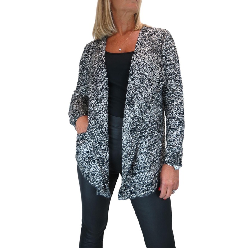 Womens Waterfall Open Front Cardigan Chnky Knit