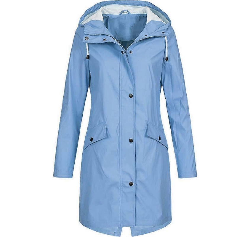 Raincoat jacket for women, fixed rain jacket, outdoor hoodie, waterproof long coat, windproof  4X Ref: 3166