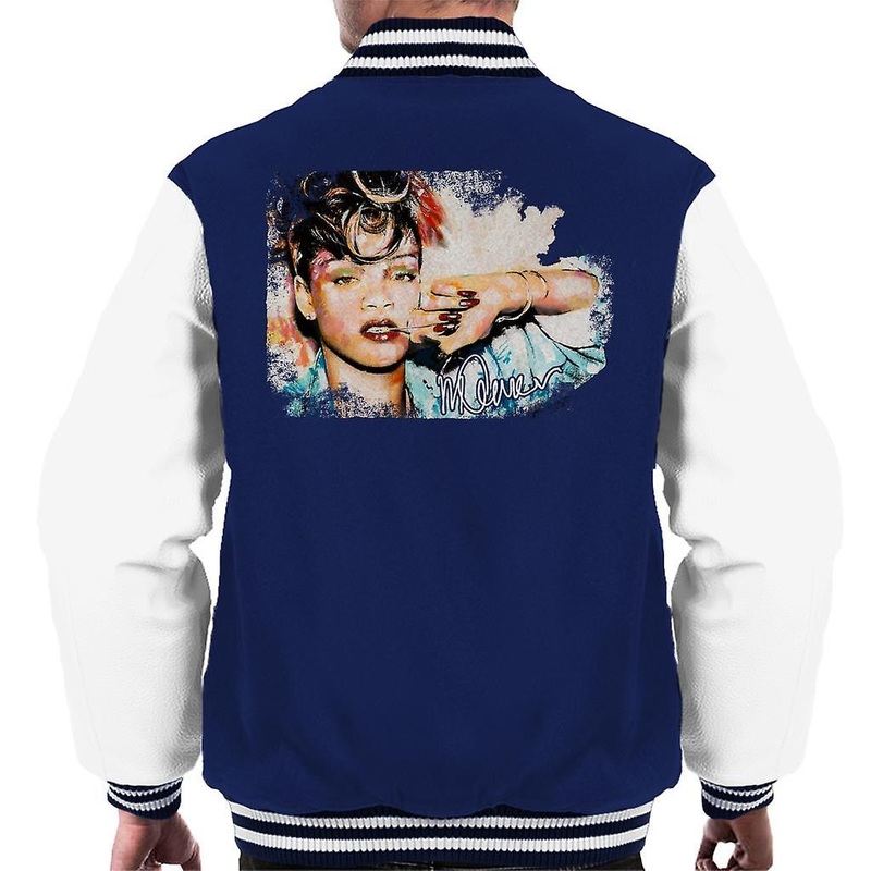 Sidney Maurer Original Portrait Of Rihanna Red Nails Men’s Varsity Jacket