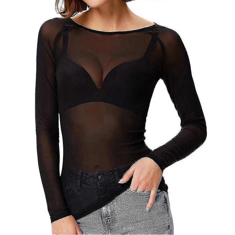 Women’s Sheer Long Sleeve Seamless Arm Shaper Top