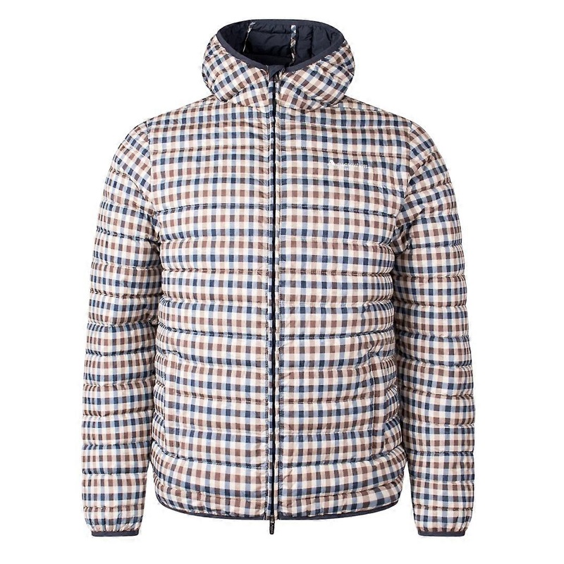 Aquascutum Active 100GR Hooded Beige Check Jacket Mens
