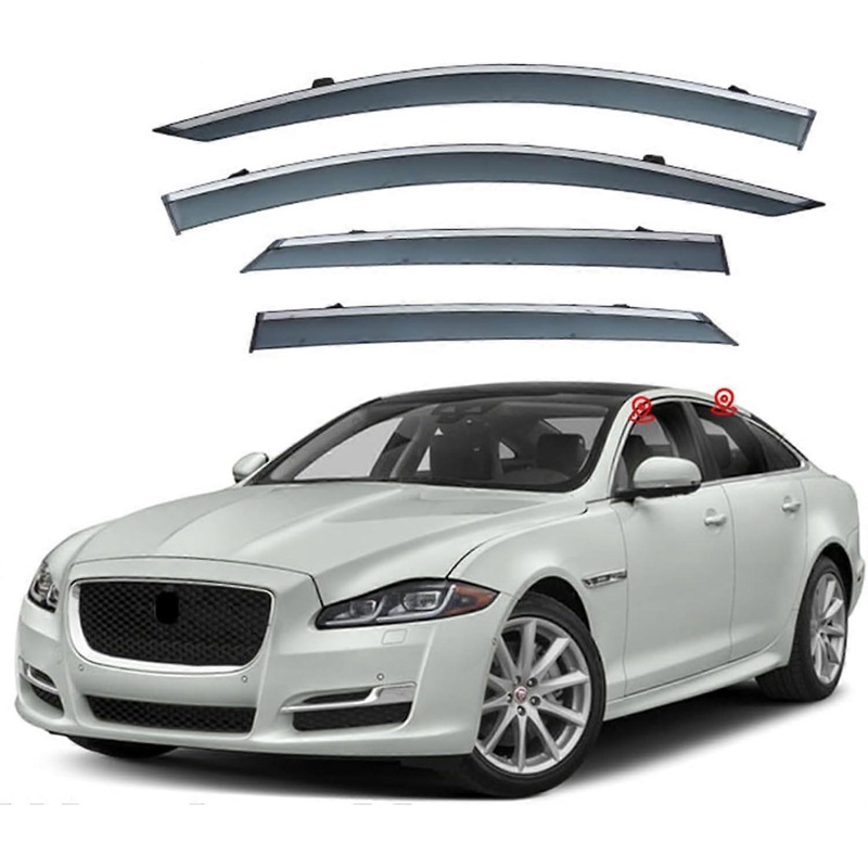 Rain protection side windows for Jaguar XJ LX351 20112019, ventilation louvers, sun, wind, and rain protection.