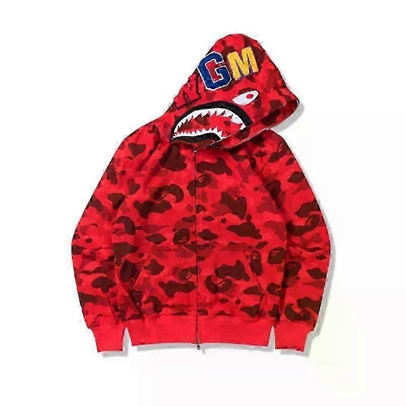 Shark Printing New Fall Men Clothing European and American Pullover Hoodie Coat Fashion Trend Zipper Hoodie Cute Streetwear y2k